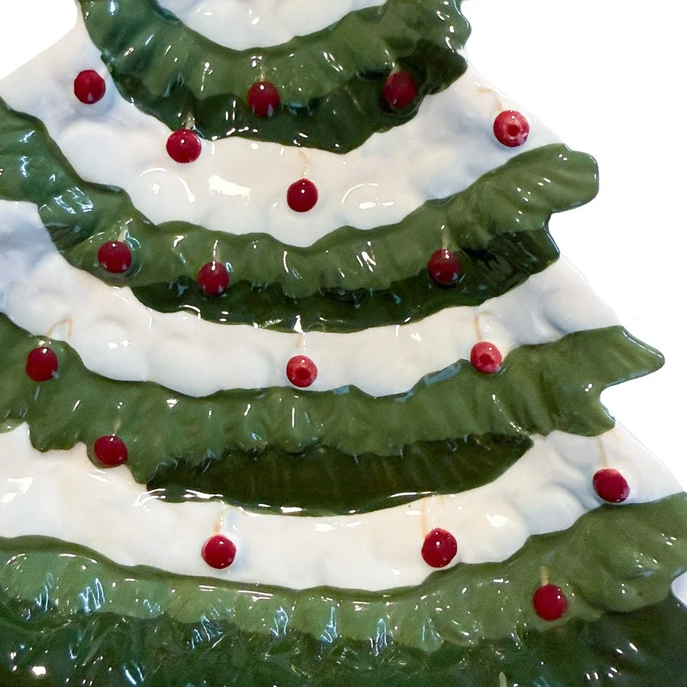 Park Designs Teresa Kogut Christmas Joys Ceramic Tree Trivet Spoon Rest Folk Art